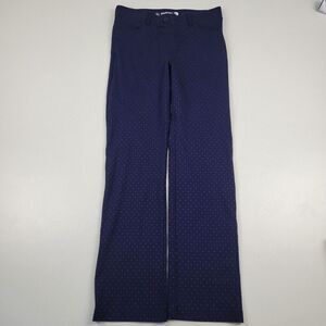 Betabrand‎ Straight Leg Pants Green Dot Pattern Women’s Medium Petite Stretch
